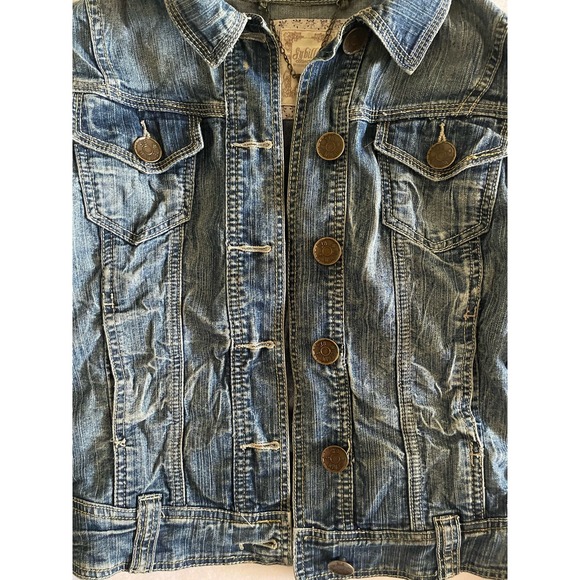 Sybilla Jean jacket woman’s/teens cute butterfly emblem size S - Picture 10 of 11